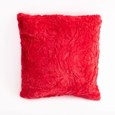 Kissen Kuschelkissen Kopfkissen Deko flauschig weich 40 x 40 cm rot