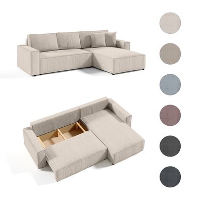 Ecksofa Eckcouch mit Schlaffunktion Bento L Form Bettkästen Couch Sofagarnitur
