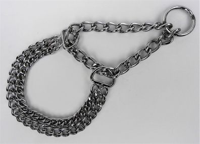 Kettenhalsband - Halskette, Halsumfang max 28cm/14mm - 2reihig Neu Chrome