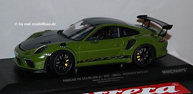 Minichamps | Porsche 911 GT3RS (991.2) 2019 | grün/ schwarz | Weissach Package | 1:18