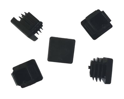 50 x Lamellenstopfen Schwarz für Quadratrohr 25x25 mm mit Wandstärke 1,0 bis 3,0 mm