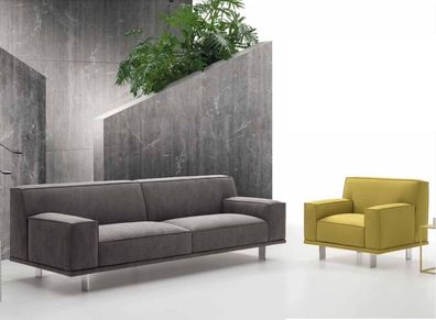 Sofagarnitur 3 + 1 Sitzer Textil Relax Set Design Sofas Polster Couchen alfitalia