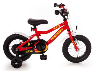12,5" Feuerwehr Kinderfahrrad Fahrrad Bike reflektierende Aufkleber rot