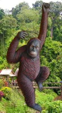Affe Orang Utan Figur Statue Werbefigur Affe Dekoration Deko Zoo Urwald Wildtier