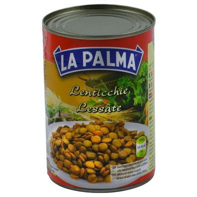 Food-United gekochte braune Tellerlinsen Dose 420ml ATG 240g Linsen La Palma