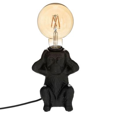 Tischlampe Affe, H. 17 cm, schwarz
