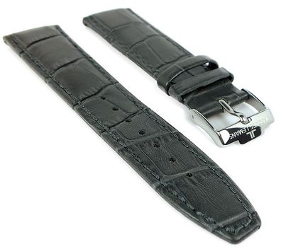 Jacques Lemans London Uhrenarmband Leder 20mm grau Krokooptik 1-1654Zi