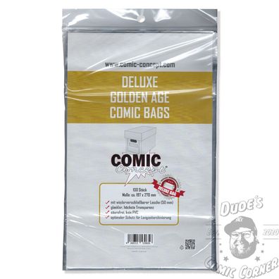 Comic Concept Deluxe Golden Age Comic Bags 100 Stück NEU Schutzhüllen OVP