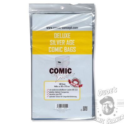 Comic Concept Deluxe Silver Age Comic Bags Schutzhüllen NEU 100 Stück OVP