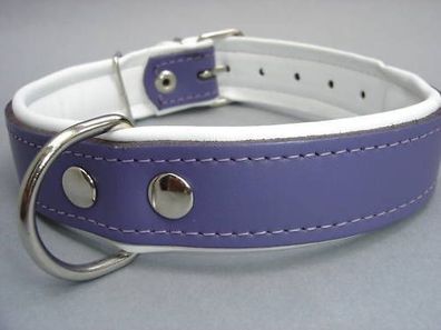 LEDER Halsband - Hundehalsband, Halsumfanf 51-62cm /40mm NEU Violett