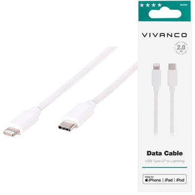 Vivanco 2m Lightning auf USB-Type-C™ Daten- und Ladekabel iPhone auf USB-C Typ-C