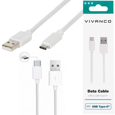 Vivanco 1,2m Typ-C Schnellladekabel Fast Charge Type-C Kabel USB-C Datenkabel
