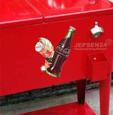 Coca Cola Spriteboy Aufkleber 18x12cm 50er Jahre für Kühlschrank Tür Kühlbox Boy