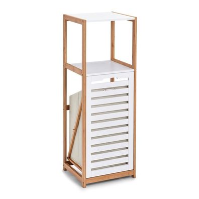 Bambusregal für das Badezimmer, Bücherregal mit Wäschekorb, Leiter-Gestell.