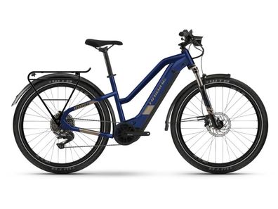 Haibike Trekking 7 i630Wh low standover 2021 E-Bike Pedelec blue sand RH 56cm