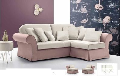 Ecksofa L-Form Polster Sofa Moderne Wohnzimmer Möbel Luxus Stoff Neu alfitalia