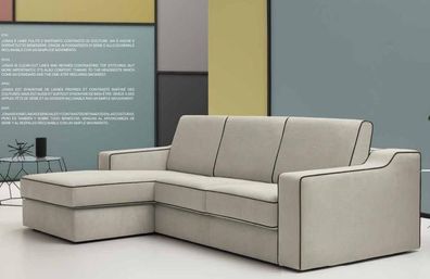 Design Textil Moderne Couch Luxus Ecksofa L-Form Möbel Polster Beige alfitalia