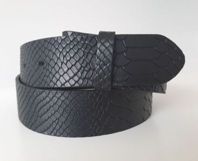 umjuBELT Gürtel Black Style Anaconda schwarz Leder geprägt 85 90 95 100 105 110