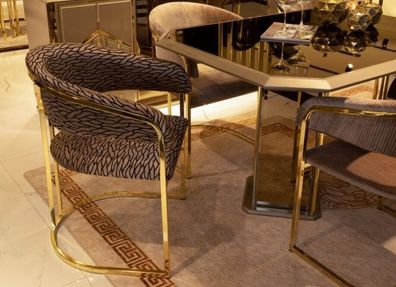Esszimmerstuhl Luxus Modern Stühle Textil Design Metall Stuhl Italienische Möbel