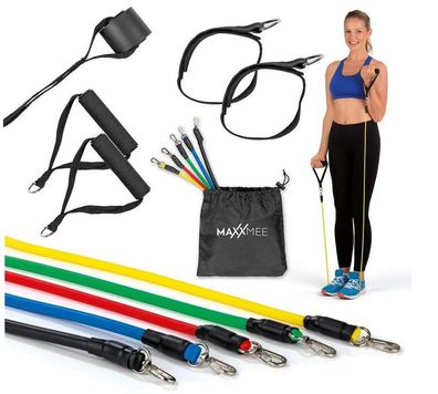 Maxxmee Trainings-Set Fitness-Bänder - 11-TLG. Set | Ideal für das Training zuhause