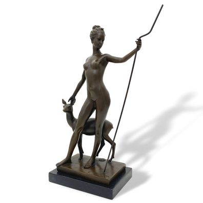 Bronzefigur Diana Göttin derJagd Bronze Skulptur nach McCartan Antik-Stil Replik