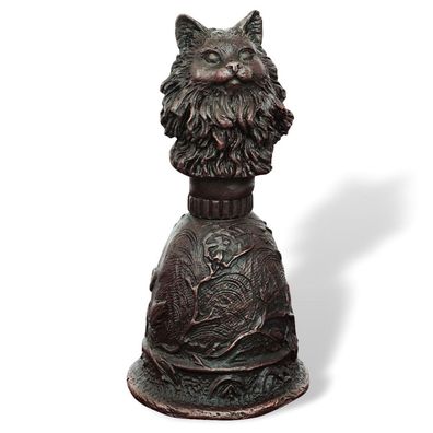 Tischglocke Katze Handglocke Glocke Bronzeskulptur Antik-Stil Bronze Figur