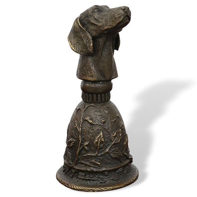 Tischglocke Hund Handglocke Glocke Bronzeskulptur Antik-Stil Bronze Figur