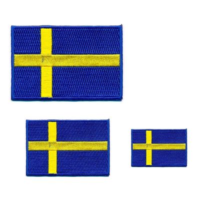 3 Schweden Flaggen Sweden Flags Stockholm Sverige Patch Aufnäher Aufbügler 0651