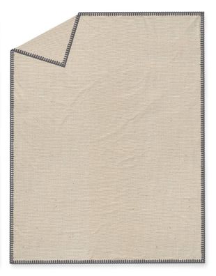 Tagesdecke GYPSET, Baumwolle, 220 x 240 cm, beige mit grauem Rand