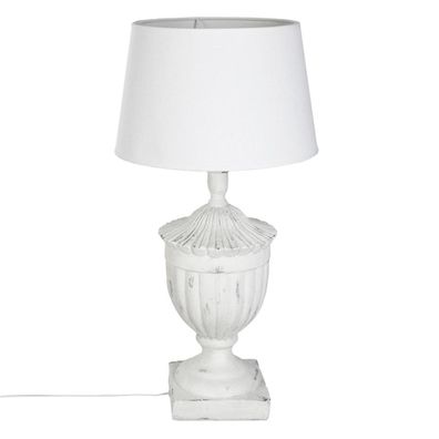 Lampe, Weiß, Höhe 58 cm, weiß - Atmosphera