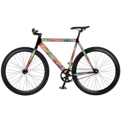 Fahrradaufkleber im mehrfarbigen „Random“ Muster, bunte Fahrradschutzfolie - Remember