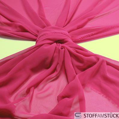 Stoff Polyester Chiffon pink transparent leicht weich fallend