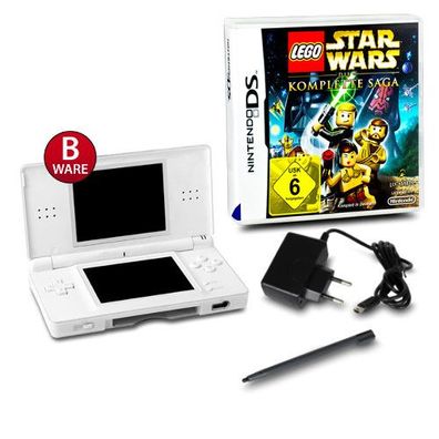 DS Lite Handheld Konsole weiss #71B + Spiel Lego Star Wars die komplette Saga