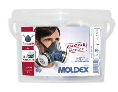 Moldex 743202 Atemschutzbox A1B1E1K1 P3 R Größe M, Serie 7000, EasyLock®