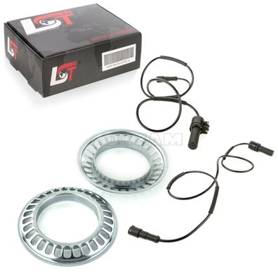 2x ABS-Sensor und ABS-Ring Set Hinterachse 29 Löcher für OPEL CORSA B TIGRA