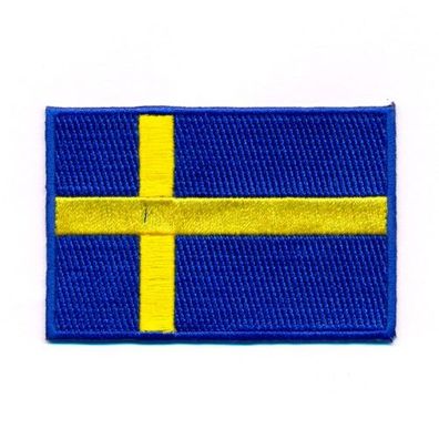 60 x 35 mm Schweden Flagge Sweden Flag Stockholm Patch Aufnäher Aufbügler 0641 B