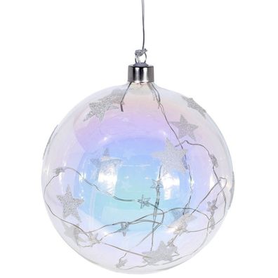 Weihnachtsbaumkugeln LED Glas transparent, Ø 12 cm - Home Styling Collection