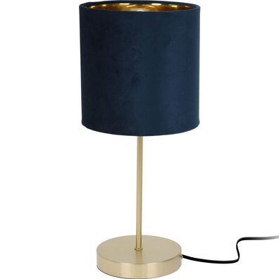 Tischleuchte mit Lampenschirm aus Velours, H. 42 cm