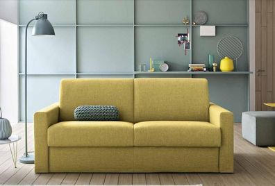 Zweisitzer Designer Sofa 2 Sitzer Gelb Stoffsofa Schlafsofa italienische Möbel