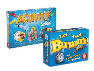 Piatnik BUNDLE - Activity Junior + Tick Tack Bumm Junior Brettspiele Set Kinder