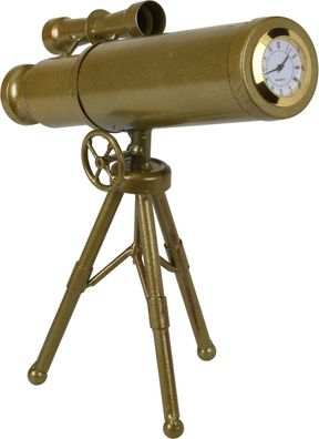 Deko-Uhr für Wohnzimmer Teleskop, Metall, 23 cm