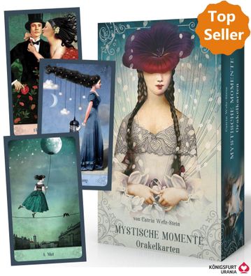 Mystische Momente, 52 Orakelkarten + Booklet dekorative Box mit Sil