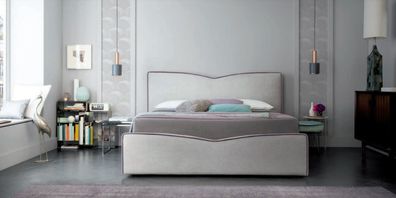 Doppelbett 200x200cm Designer Bett Doppel Betten Neu Modernes Hotel Leder Stoff