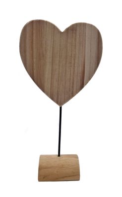 Holz Herz Aufsteller natur - 37 cm - Tisch Fenster Deko Figur Valentinstag Liebe