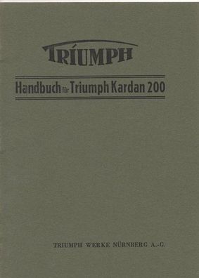 Handbuch für Triumph Kardan 200, Motorrad, Oldtimer, Bedienungsanleitung