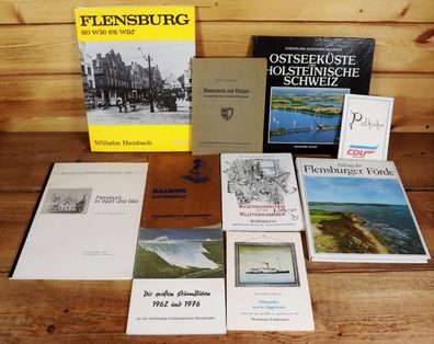 Bücher Konvolut Historie & Kultur Flensburg inkl. Grunsdchul Arbeitsheft #Y