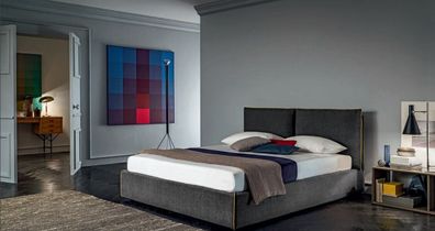 Luxus Polster Sitz Stoff Design Bett Schlafzimmer Betten 180x200 cm Textil Hotel