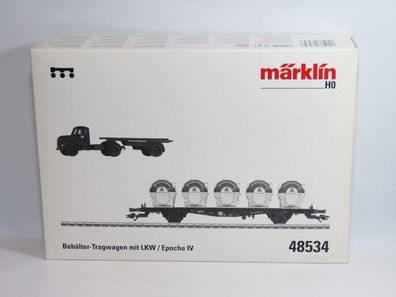 Märklin 48534 - Behälter-Tragwagen mit LKW - HO - 1:87 - Originalverpackung