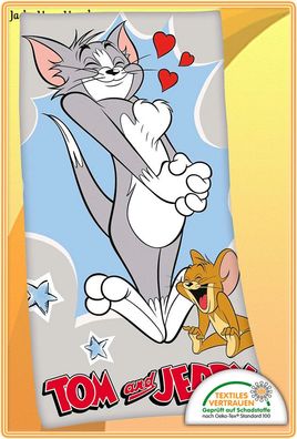 Tom und Jerry Badetuch Handtuch Strandtuch Duschtuch Katze Maus Gr. 70x140cm NEU