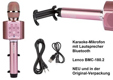 Karaoke Mikrofon mit Lautsprecher Bluetooth Lenco BMC-180.2. NEU Original-Verpackung